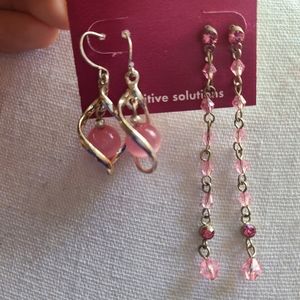 Pink Earring Set of 2 Bundle